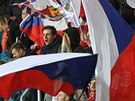Nadení fanouci bhem pípravného utkání eských fotbalist proti Srbsku.