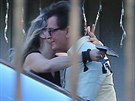 Charlie Sheen se svou bývalou manelkou Brooke (íjen 2015)