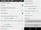 V nastavení aplikace si mete napíklad zvolit citlivost telefonu na tepání a...