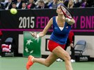 TOHLE STÍHÁM. Petra Kvitová ve finále Fed Cupu.