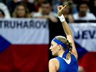 CHCI JESTÁBÍ OKO. Petra Kvitová ve finále Fed Cupu.