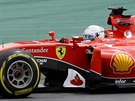 Sebastian Vettel pi Velké cen Brazílie formule 1.