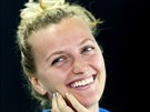 Petra Kvitová na tiskové konferenci ped finále Fed Cupu s Ruskem.