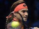 panlský tenista David Ferrer v duelu Turnaje mistr s Andym Murrayem z Velké...