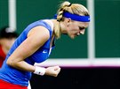 POOOOJ! Petra Kvitová a její radost ve finálovém klání Fed Cupu