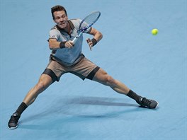 esk tenista Tom Berdych hraje na Turnaji mistr s Djokoviem.