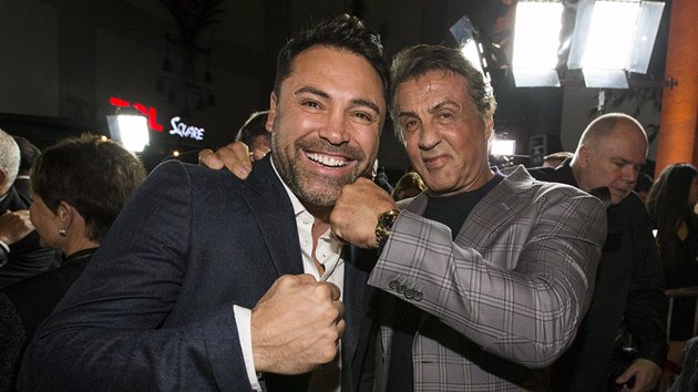 Bývalý boxer De La Hoya a herec Sylvester Stallone na festivalu v Hollywoodu