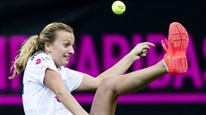 Petra Kvitová na tréninku eských reprezentantek ped finále Fed Cupu.