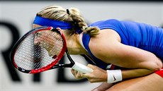 HECOVÁNÍ. Petra Kvitová ve finále Fed Cupu.