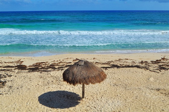 Karibský ráj: liduprázdná plá na mexickém ostrov Cozumel. I sem te moná...