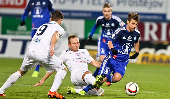 Jan Navrátil jet v olomouckém dresu trápí obranu Slovácka. Te bude za tým z Uherského Hradit nastupovat. 