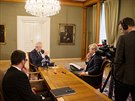 Prezident Milo Zeman bhem rozhovoru pro MF DNES (25. listopadu 2015)