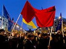 Demonstrace na Václavském námstí proti prezidentovi (22. listopadu 2015).