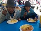 Trh v Peru, kde jsem snídal s indiány.