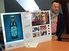 editel Jaroovského pivovaru Miroslav Harata s vítzným návrhem loga.