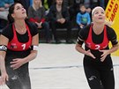 Barbora Hermannová (vlevo) a Markéta Sluková na mistrovství stední Evropy v...