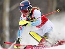 Americká suverénka Mikaela Shiffrinová ve druhém kole nedlního slalomu v...