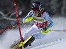 Mikaela Shiffrinová na trati slalomu v Aspenu
