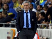 Jos Mourinho, trenr fotbalist Chelsea, bhem utkn Ligy mistr na hiti...