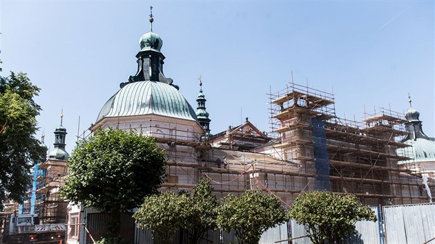 Oprava chrámu ve Svaté Hoře u Příbrami v srpnu 2015