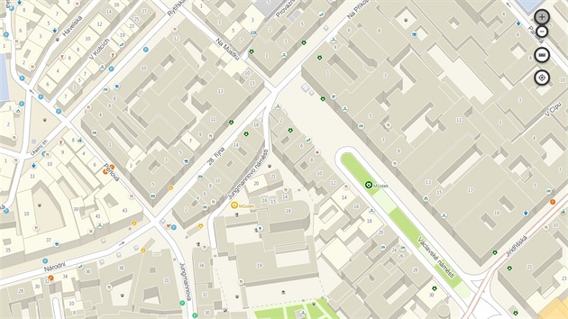 Vý�ez centra m�sta v 3D map�.