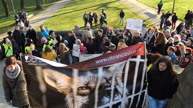 Protest ochránc zvíat.