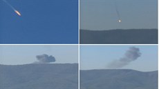 Pád ruského letounu v horské oblasti v Sýrii. (24. listopadu 2015)