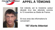 Francouzská policie pátrá po totožnosti třetího ze sebevražedných atentátníků,...