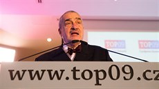 Karel Schwarzenberg na snmu TOP 09 (28. listopadu 2015).