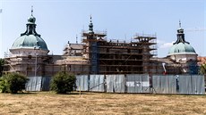 Oprava chrámu ve Svaté Hoe u Píbrami v srpnu 2015