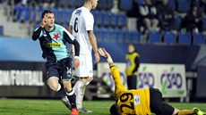 KLÍOVÝ MOMENT. Fotbalová Slavie se na hiti Slovácka dostává do vedení, zato...