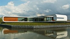 Unikátní vila na pob�e�í Nizozemí má oblou fasádu z corianu.