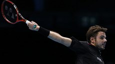 Švýcarský tenista Stan Wawrinka v duelu Turnaje mistrů s Andym Murrayem z Velké...