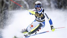 védská lyaka Frida Hansdötterová na trati nedlního slalomu v Aspenu.