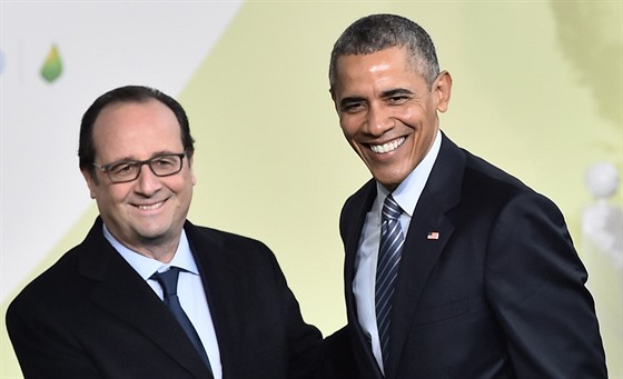 Francouzský prezident François Hollande a Barack Obama (30. listopadu 2015)