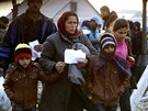 Uprchlíci po pekroení hranic ecka a Makedonie (28. listopadu 2015)