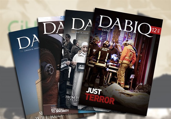 Titulní strany islamistického časopisu Dabiq