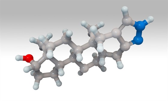 Takhle vypadá molekula anabolického steroidu stanozol, lákadla, které stálo...