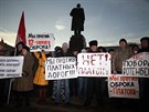Protesty proti mýtnému v ruském mst Ivanovo (29. listopadu 2015)