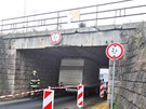 Pod viadukt u elezniní stanice Karlovy Vary - Dvory se neveel skíový...