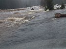 Rozvodnný Roklanský potok u umavské Modravy