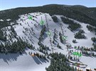 Propojení stedisek Skiresortu erná hora - Pec - vizualizace