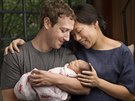 Mark Zuckerberg a jeho manelka Priscilla s novorozenou dcerou Max