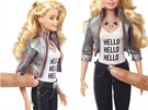 Nová Hello Barbie komunikuje po stisknutí knoflíku na pásku.