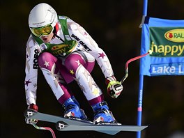 Klra Kov na trati superobho slalomu v Lake Louise