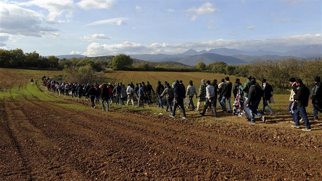 Běženci na řecko-makedonské hranici (5. prosince 2015)