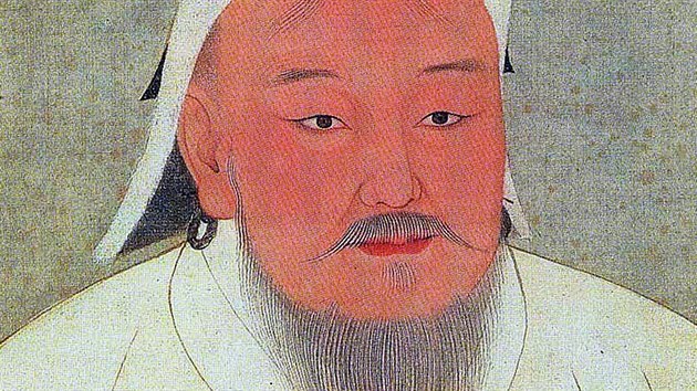 Slavn Čingischnův portrt ze 14. stolet. Inkoustov malba na hedvb je uloena v muzeu Nrodnho palce v Tchaj-peji.