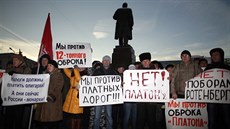 Protesty proti mýtnému v ruském mst Ivanovo (29. listopadu 2015)
