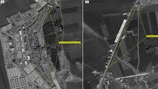 Ruské ministerstvo obrany zveejnilo satelitní snímky, na kterých jsou údajn...