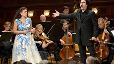 Rolando Villazón a Cecilia Bartoli na koncert v Obecním dom
